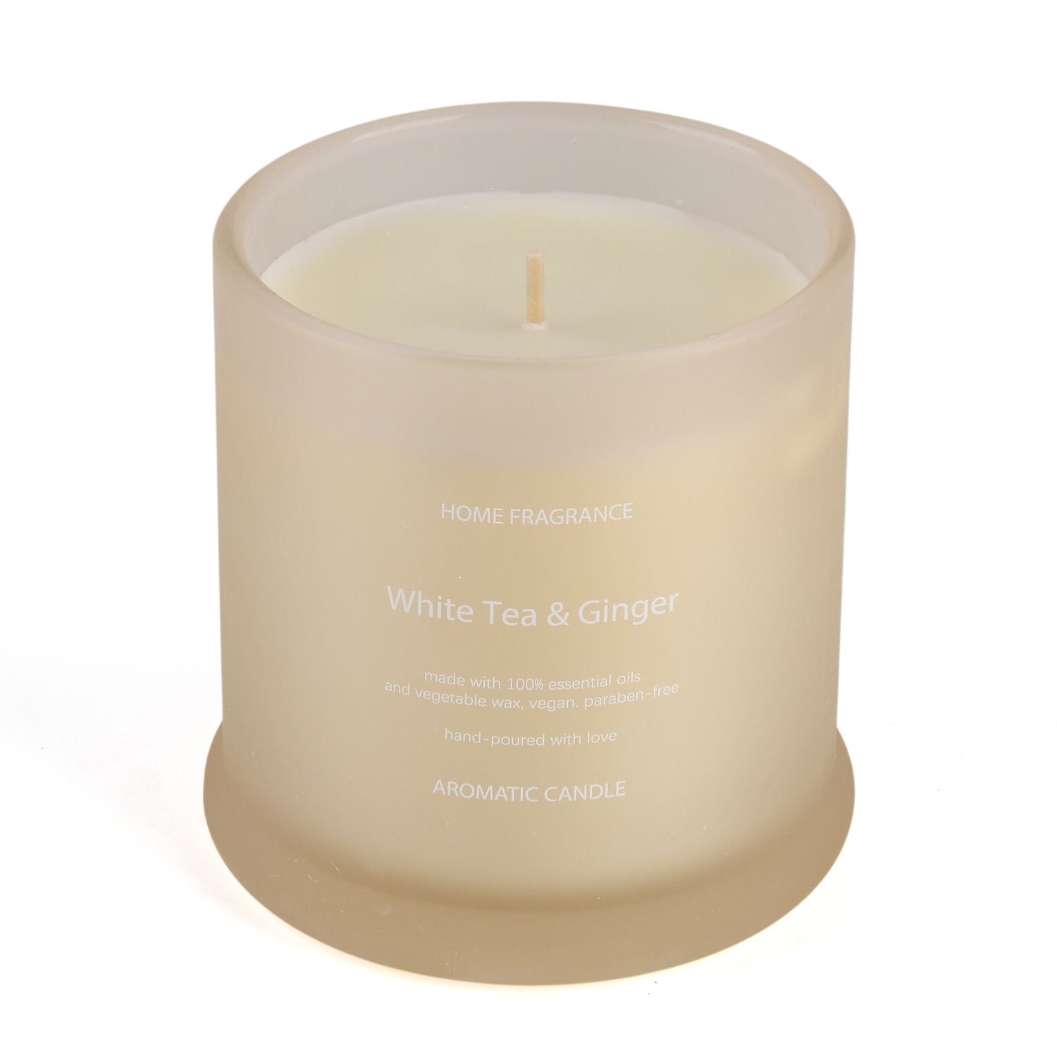 LIVMORE Home Fragrance Kollektion, Duftkerze im Farbglas, Weißer Tee Ingwer, 370 g Sojawachs, 55 Std., 10,2 x 10,2 x 13 cm