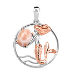D’joy AA Natrolith Anhänger 925 Silber Überlagerung aus Roségold und Platin ca. 1,16 ct.