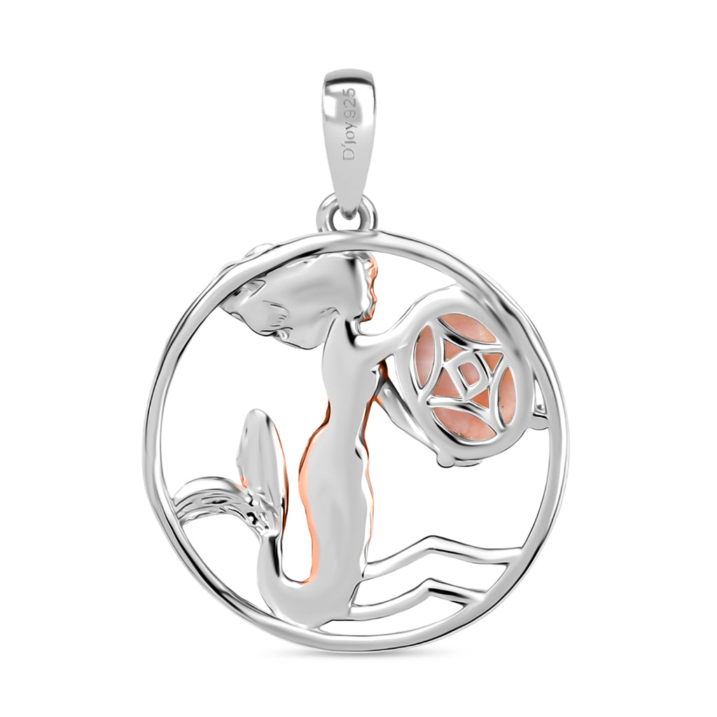 D’joy AA Natrolith Anhänger 925 Silber Überlagerung aus Roségold und Platin ca. 1,16 ct.