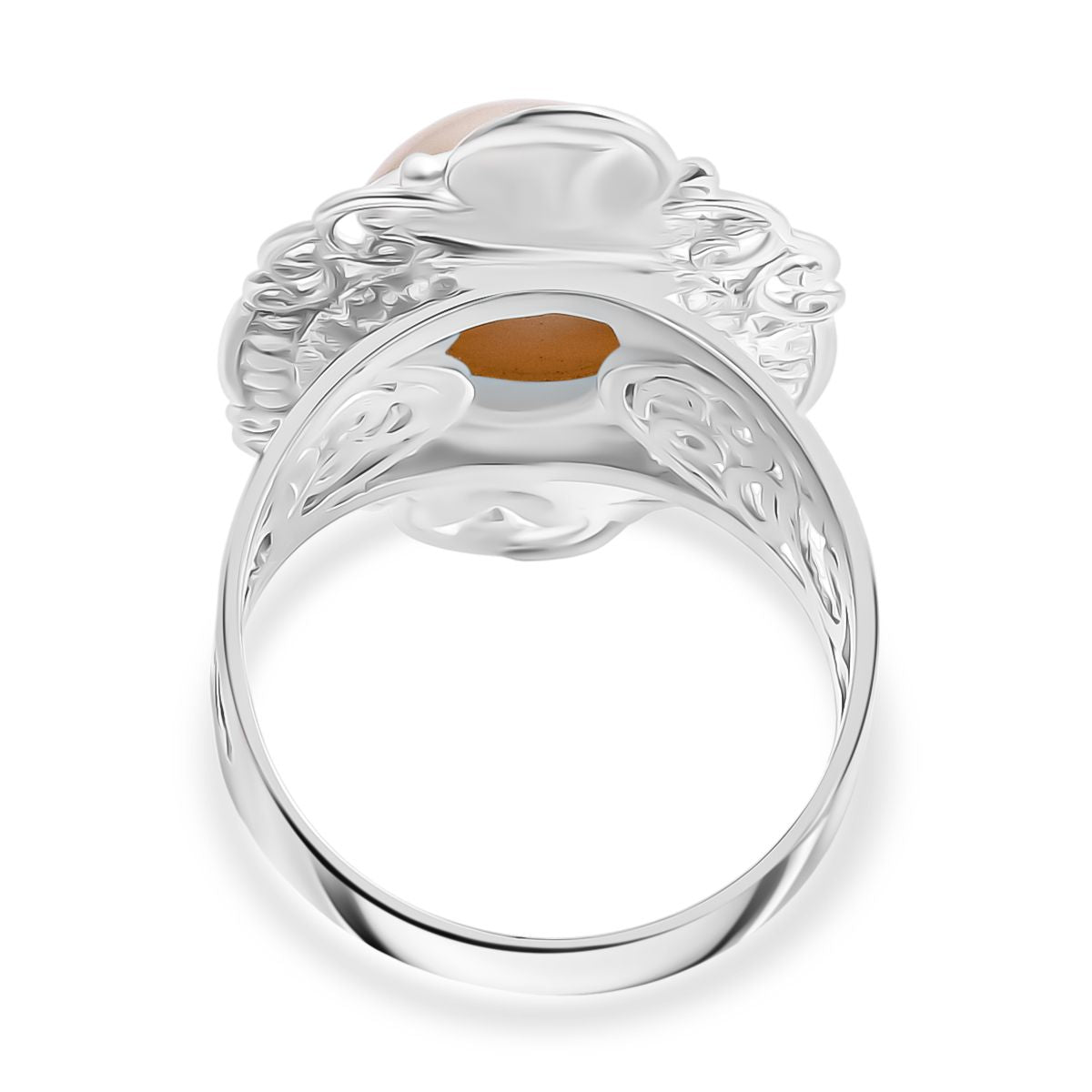 Weiße Mabe Perle (16x12 mm) Ring 925 Silber