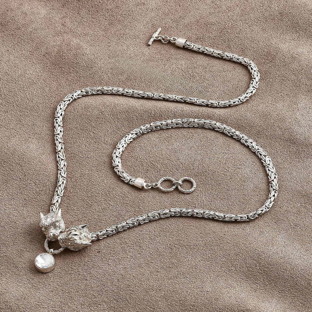 Royal Bali - Moissanit Halskette ca. 56 cm 925 Silber ca. 0,89 ct.