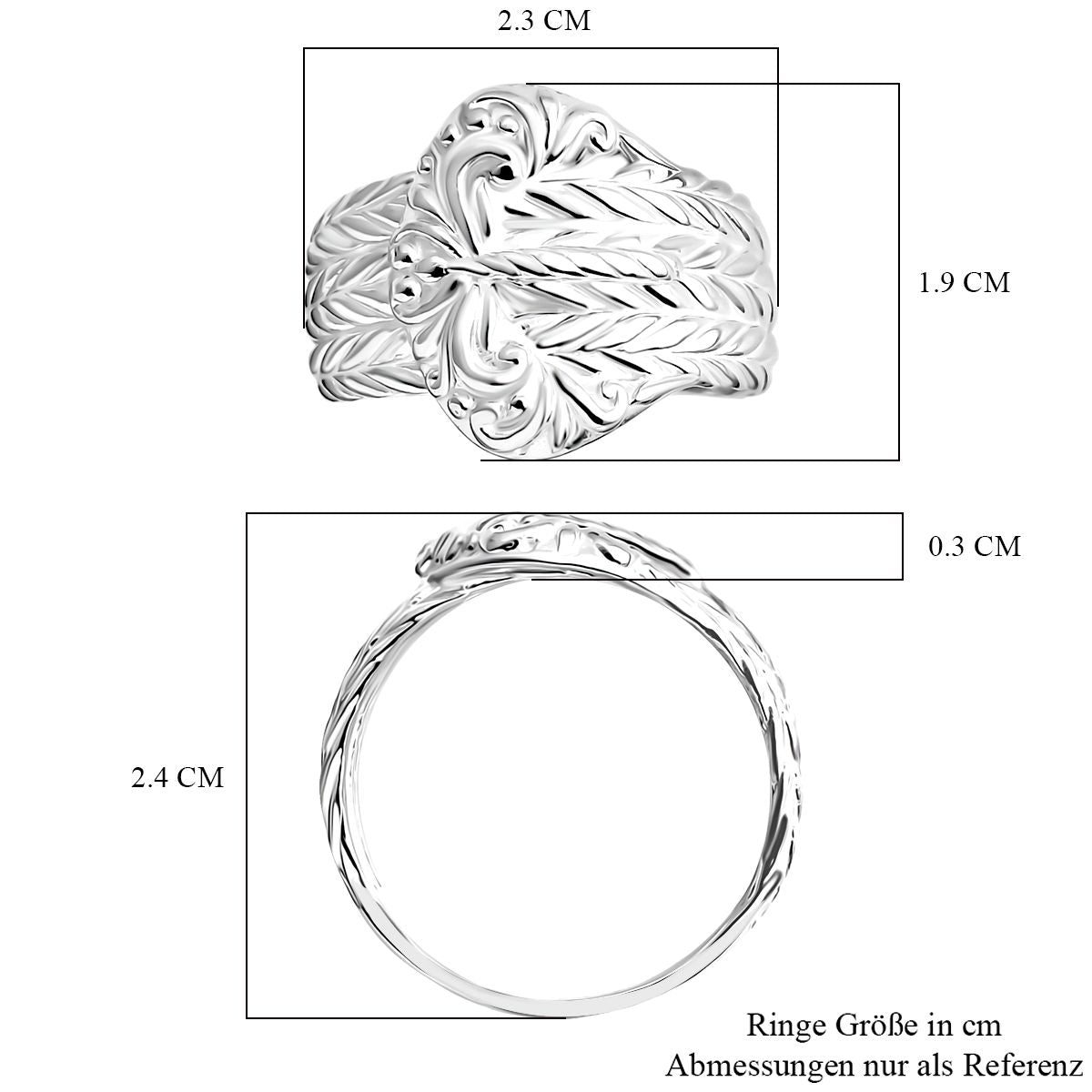 Royal Bali - D Joy 925 Silber Ring (Größe 20.00) ca. 6,10g
