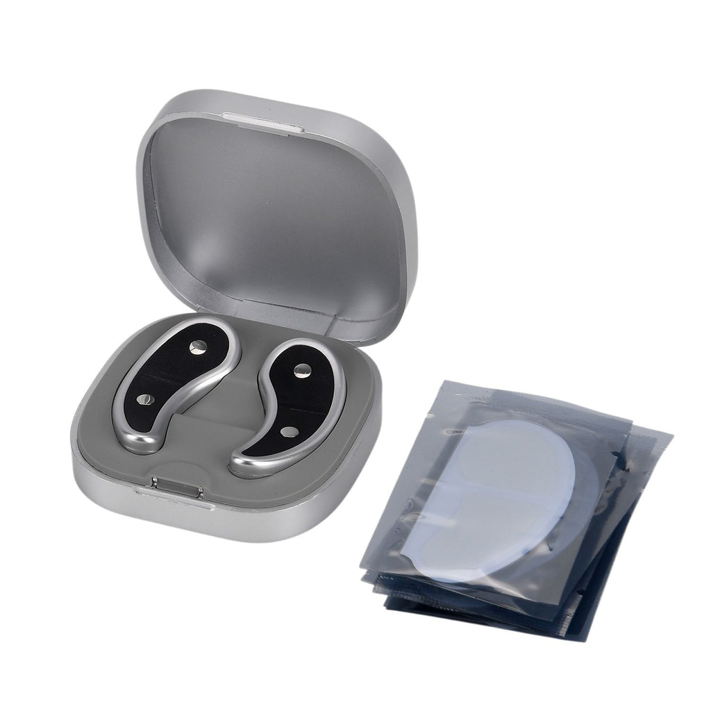 BEAUTECH Rotlicht Augenmassagegerät 620 nm mit EMS Mikrostimulation, inkl. 7 Paar Pads, kompakt 7.6 x 7.6 x 2.4 cm, Weiß