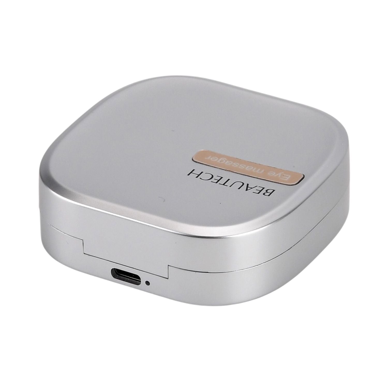 BEAUTECH Rotlicht Augenmassagegerät 620 nm mit EMS Mikrostimulation, inkl. 7 Paar Pads, kompakt 7.6 x 7.6 x 2.4 cm, Weiß