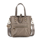 Urban Nylon Crossbody Tasche, 3 Außenfächer und 2 Innenfächer, 22 x 23 x 9 cm, Taupe