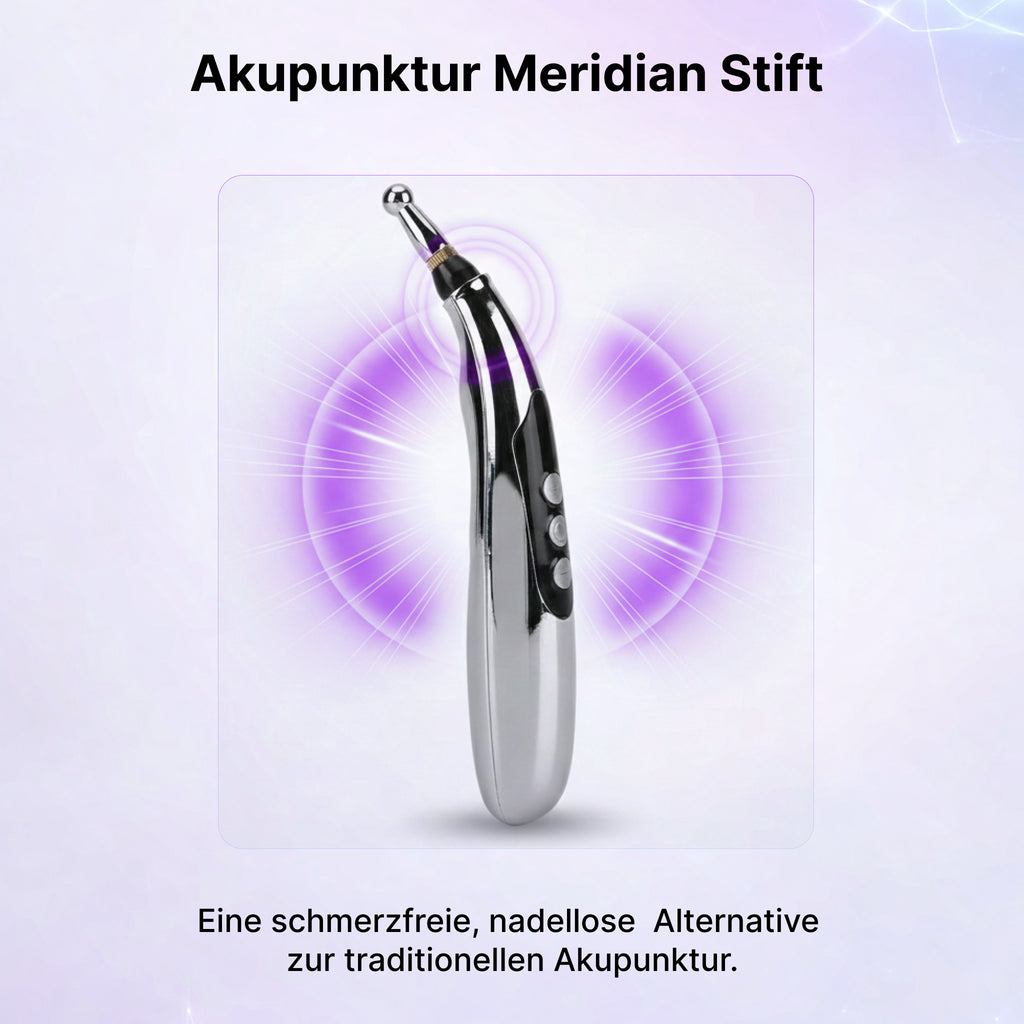 Akupunktur Meridian Stift mit Mikrostrom, wiederaufladbar, 9 Intensitätsstufen, Silber