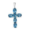 D'Joy London Blau Topas Anhänger 925 Silber rhodiniert ca. 5.65 ct