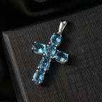 D'Joy London Blau Topas Anhänger 925 Silber rhodiniert ca. 5.65 ct
