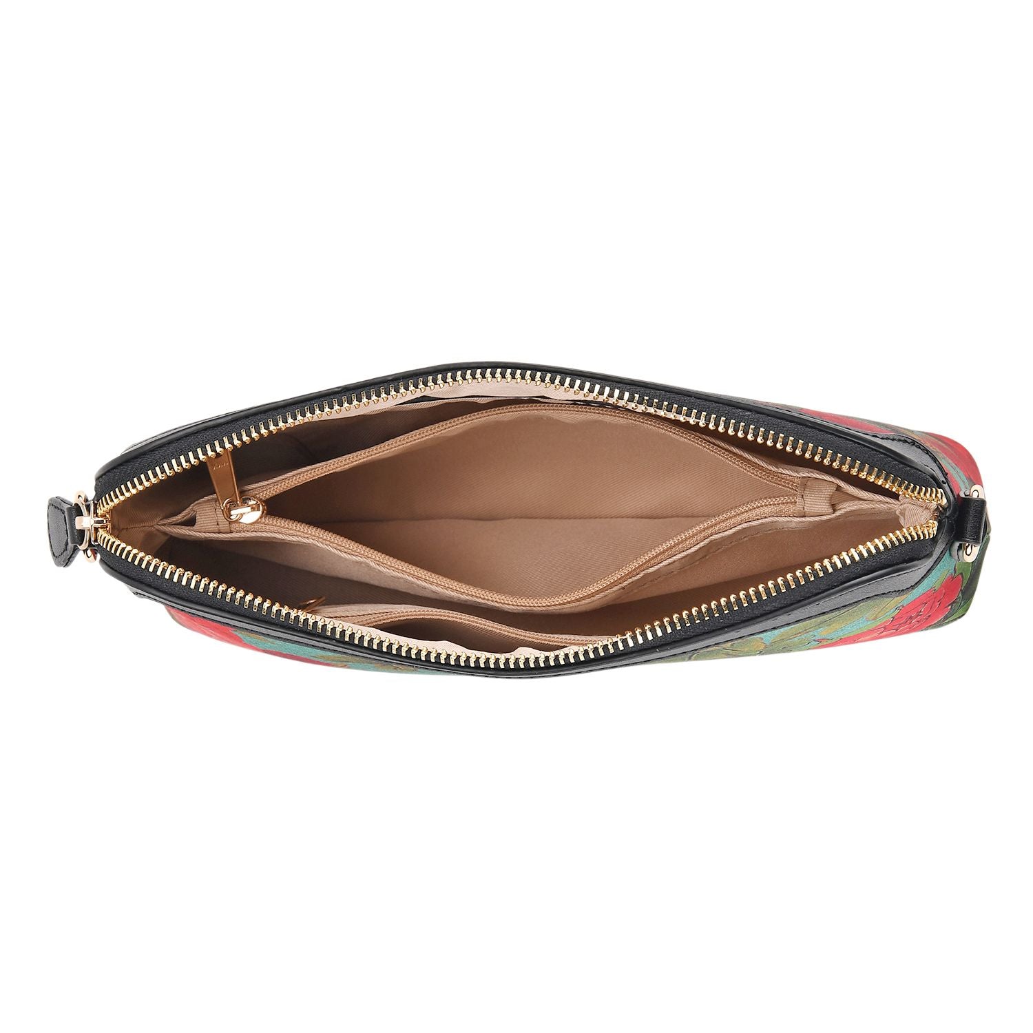 La Marey - Brokat-Crossbody-Bag, 24 x 5.5 x 14 cm, Schwarz Rot