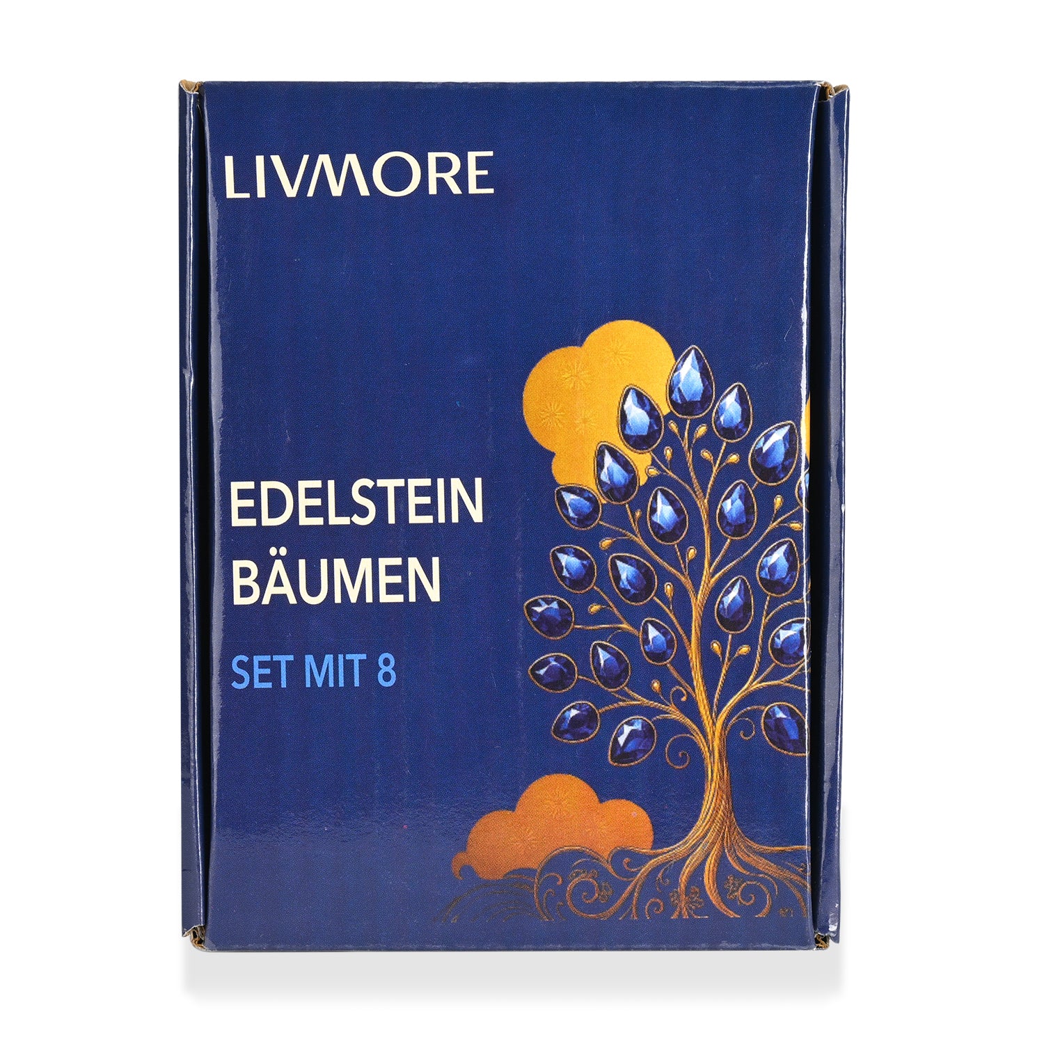 LIVMORE 8er Set Edelstein Bonsai Bäume, 5,08 cm, Mehrfarbig