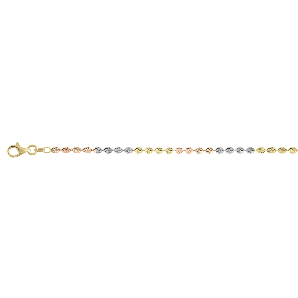 CHICCO C0032 3CR 925 Silber Tricolor Halskette ca. 45 cm + 5 cm Extender,  ca. 12,86g
