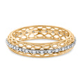 D'Joy Weißer Diamant Ring 925 Silber 750 Gelbgold Vermeil (Größe 17.00) ca. 0,15 ct