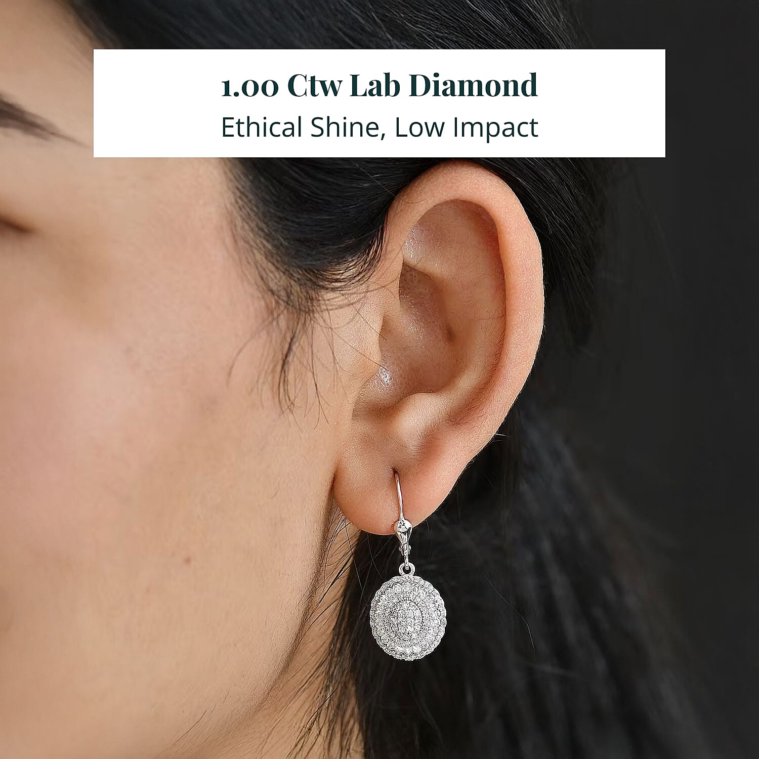 LUXURIANT DIAMOND - Lab Grown Diamant SI-GH Ohrringe 925 Silber Rhodiniert (10-15 Werktage Lieferzeit) ca. 1.00 ct