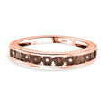 Natürlicher Champagner Diamant Ring 925 Silber 750 rosévergoldet (Größe 17.00)