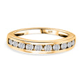 D'Joy Half Eternity Ring mit Diamantakzenten, 925 Silber 750 vergoldet