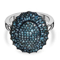 D'Joy Blauer Diamant Ring 925 Silber rhodiniert (Größe 17.00) ca. 1,00 ct