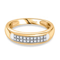 D'Joy Weißer Diamant Ring 925 Silber 750 Gelbgold Vermeil (Größe 21.00) ca. 0,10 ct