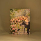 LIVMORE Rosenblüte Motiv LED Wandbild mit Glasfaser Lichteffekt 30 x 40 cm