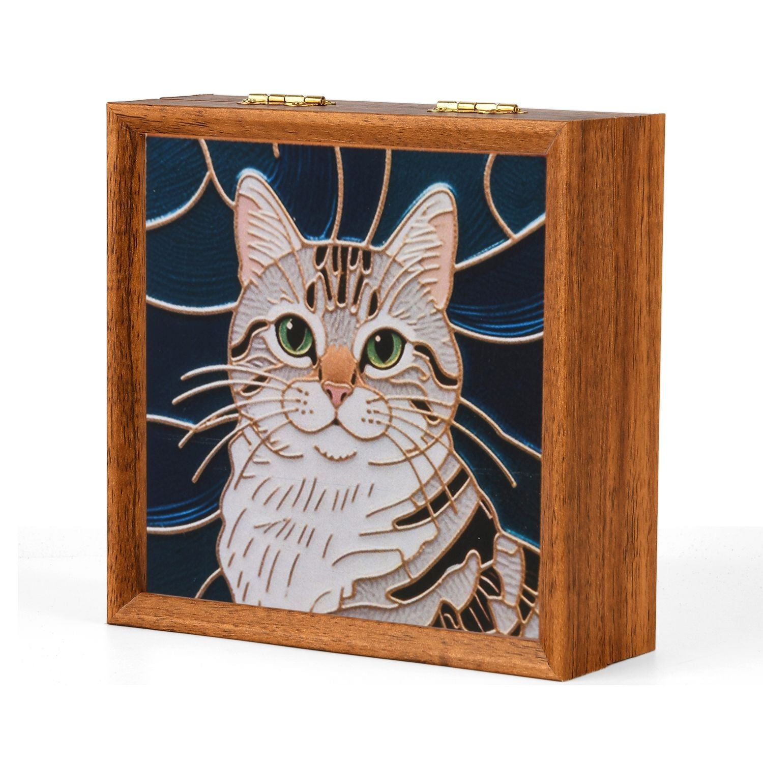GOLDEN LOTTERY Aufbewahrungsbox mit Sandbild zum kreativen Gestalten, Set mit farbigem Sand, wasserbasiertem Kleber, Plastikbecher und Malwerkzeug 23 x 15,3 x 6 cm mehrfarbig Katzenmotiv