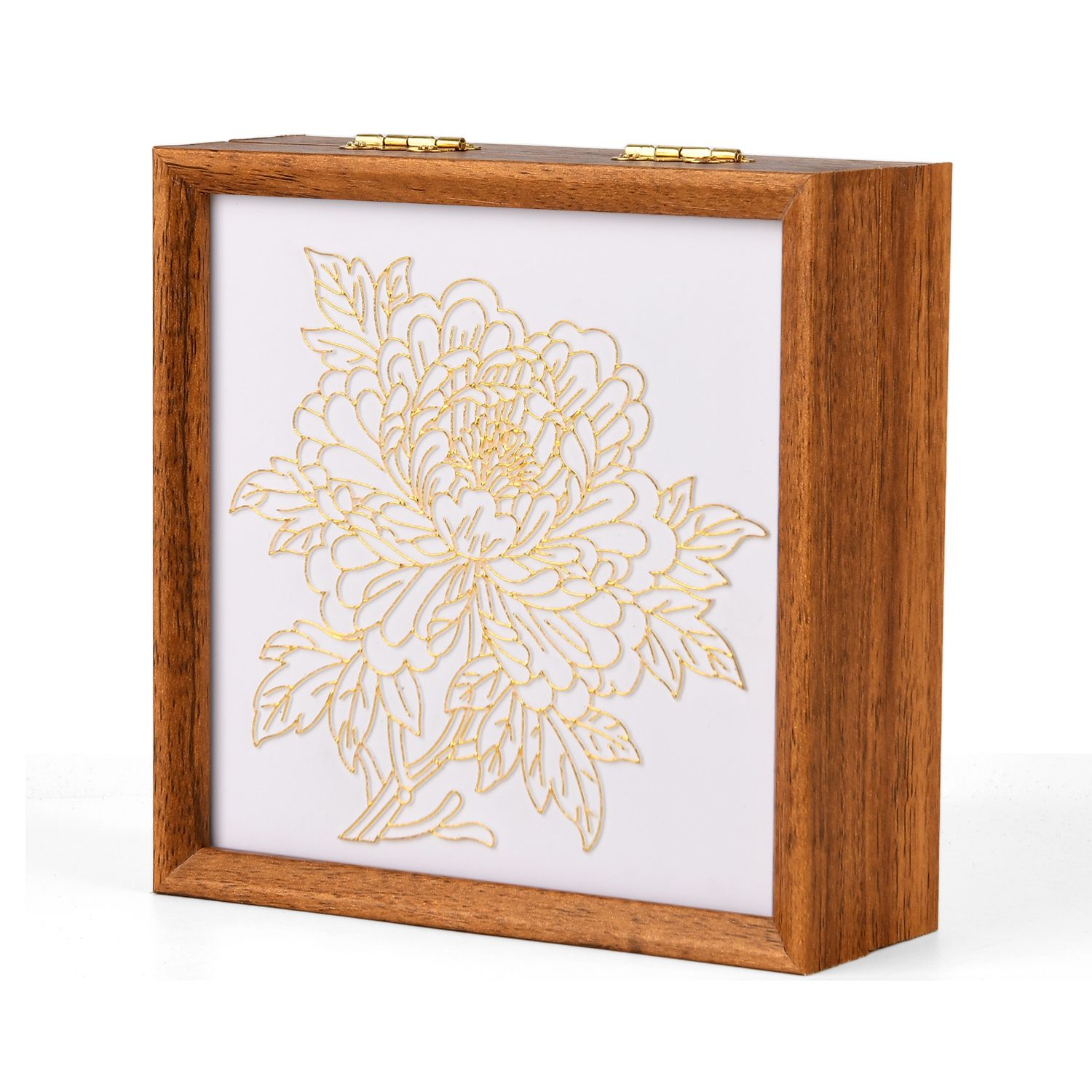 GOLDEN LOTTERY Aufbewahrungsbox mit Sandbild zum kreativen Gestalten, Set mit farbigem Sand, wasserbasiertem Kleber, Plastikbecher und Malwerkzeug 23 x 15,3 x 6 cm, Blumenmotiv