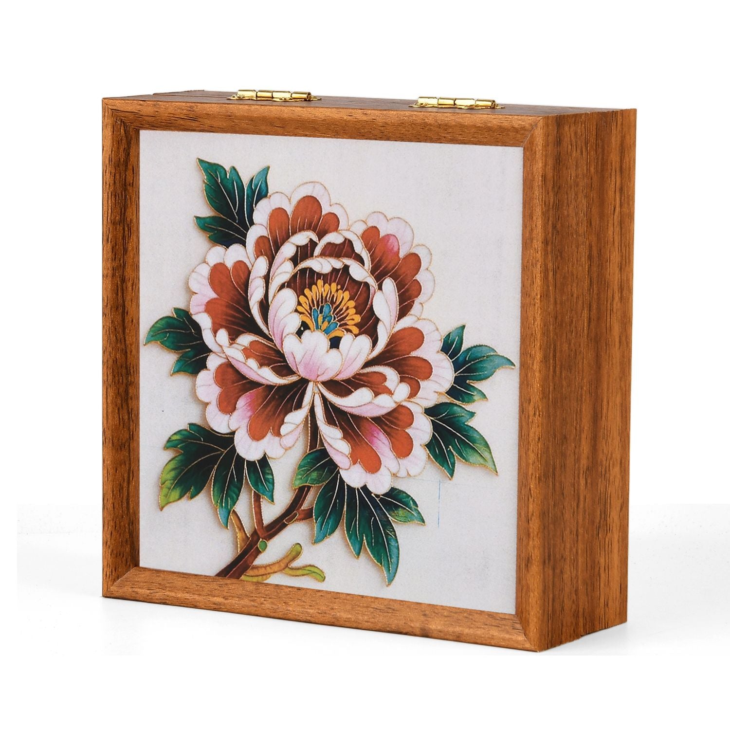 GOLDEN LOTTERY Aufbewahrungsbox mit Sandbild zum kreativen Gestalten, Set mit farbigem Sand, wasserbasiertem Kleber, Plastikbecher und Malwerkzeug 23 x 15,3 x 6 cm, Blumenmotiv