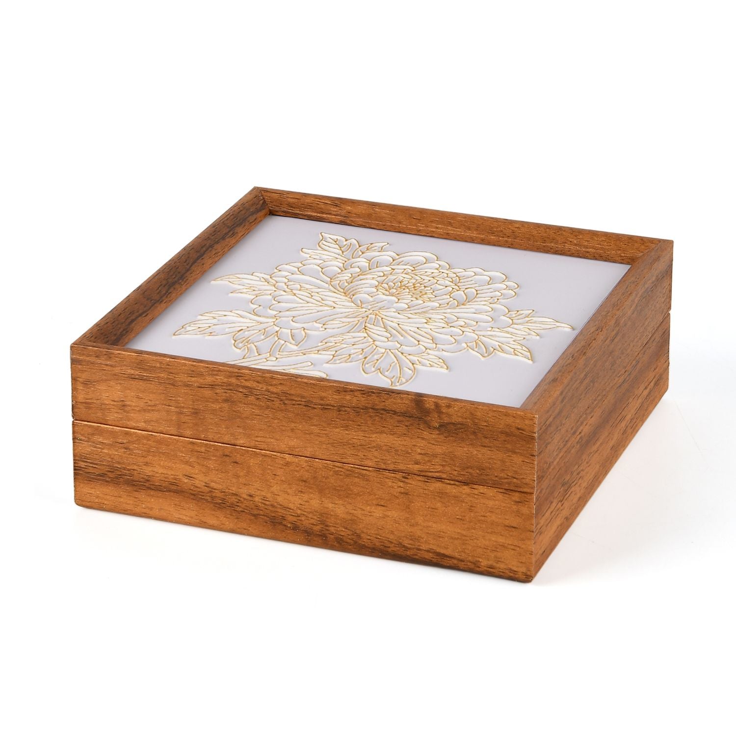 GOLDEN LOTTERY Aufbewahrungsbox mit Sandbild zum kreativen Gestalten, Set mit farbigem Sand, wasserbasiertem Kleber, Plastikbecher und Malwerkzeug 23 x 15,3 x 6 cm, Blumenmotiv