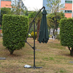 Garten Sonnenschirm, Stahlgestell, 3 m, 6 Streben, Grün