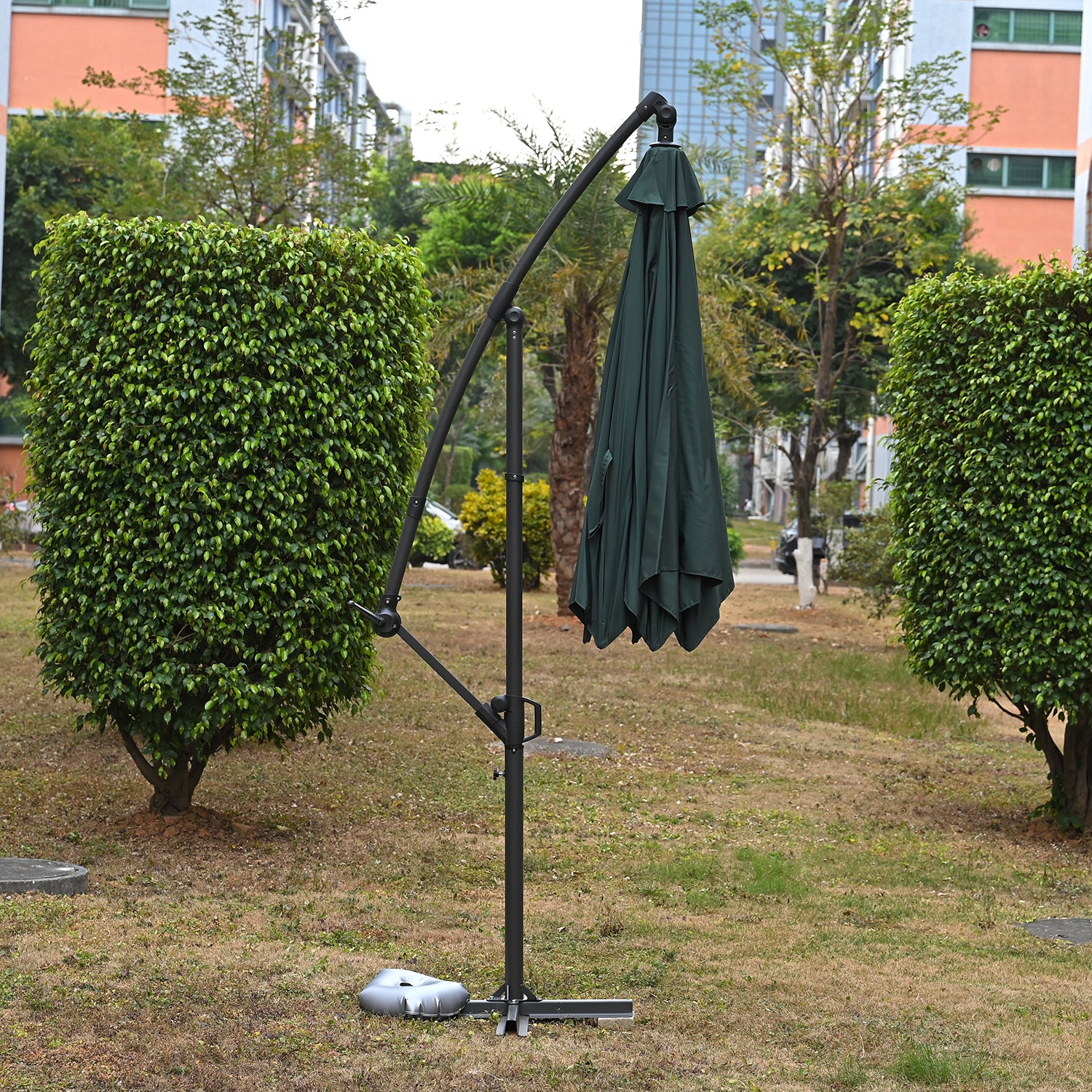 Garten Sonnenschirm, Stahlgestell, 3 m, 6 Streben, Grün