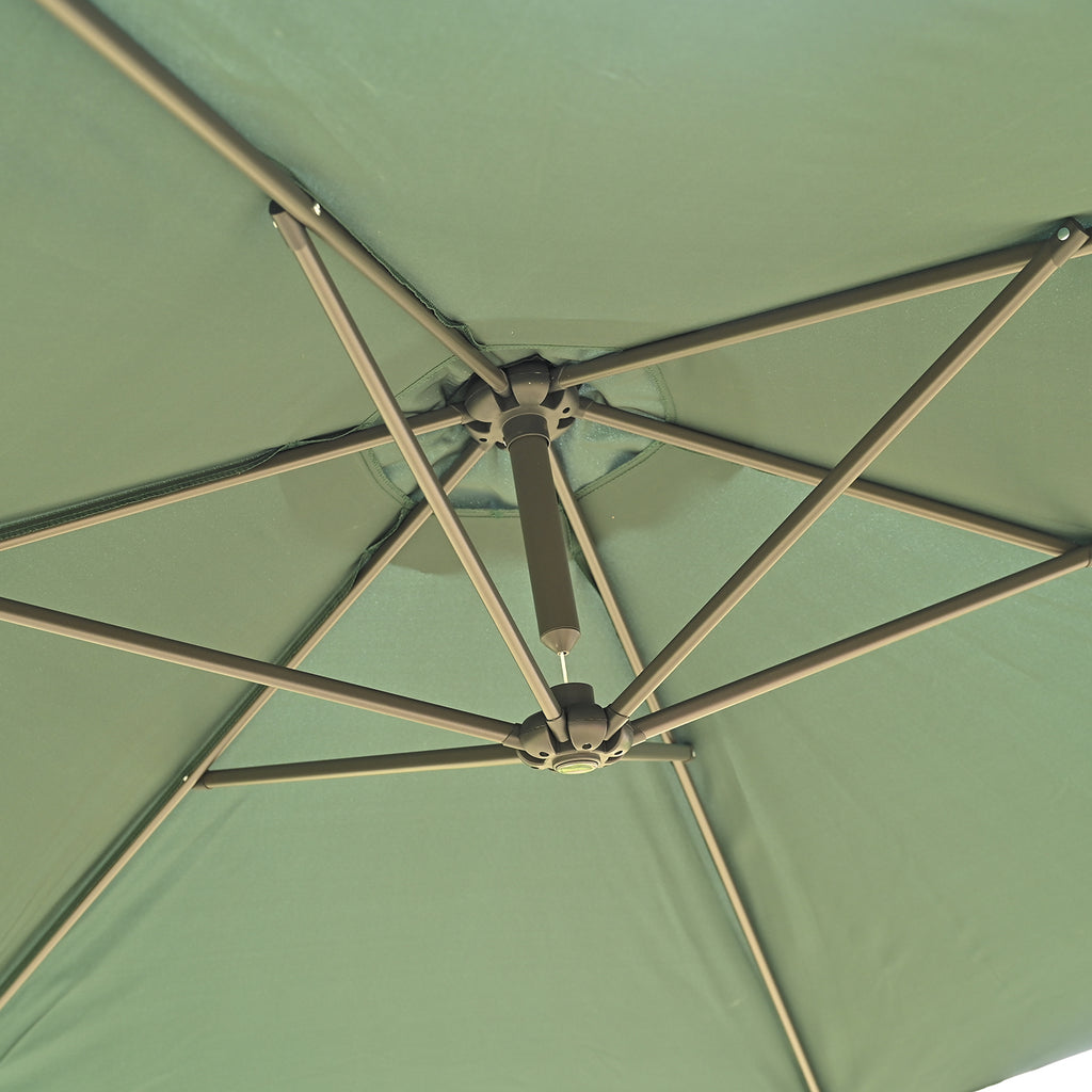 Garten Sonnenschirm, Stahlgestell, 3 m, 6 Streben, Grün