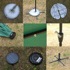 Garten Sonnenschirm, Stahlgestell, 3 m, 6 Streben, Grün