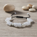 Weiße Jade Armband Flexibles (15.25- 23 cm) ca. 80,00 ct.