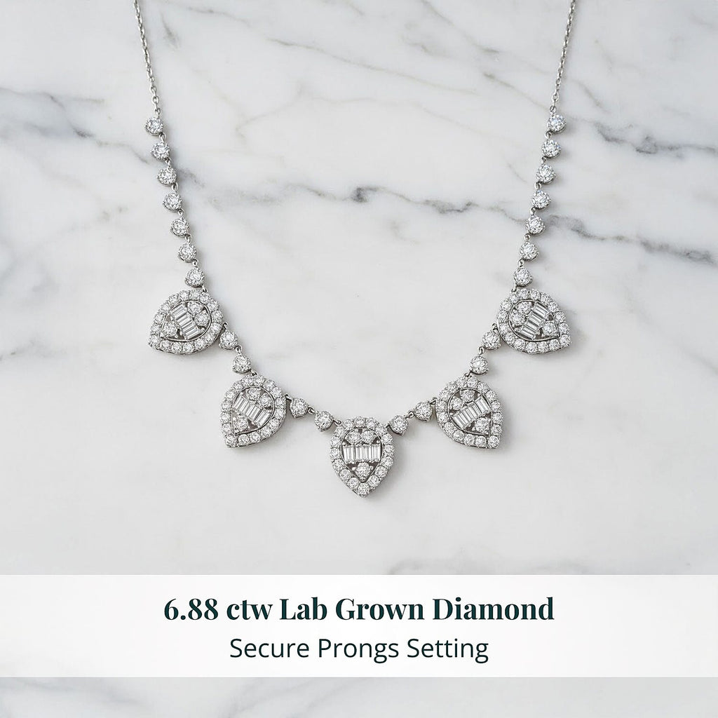 LUXURIANT DIAMOND - Lab Grown Diamant SI1 Halskette ca. 45 cm 925 Silber Silber (10-15 Werktage Lieferzeit) ca. 6.75 ct