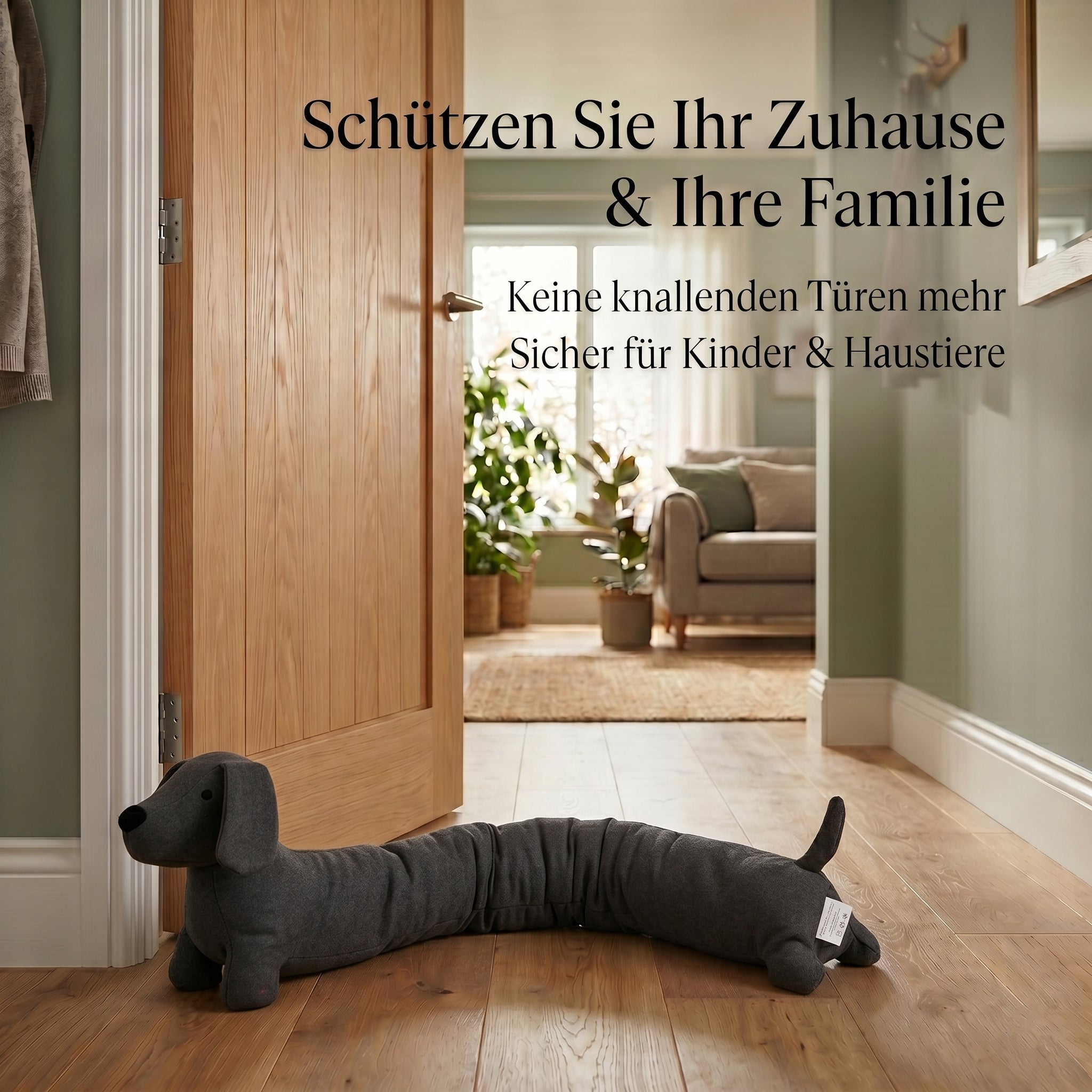 LIVMORE Türstopper mit Klemmschutz und Türschutz, Grau