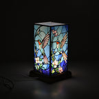 LED Tischlampe, Eschenholz und Acryl, mit USB Anschluss, Mehrfarbig