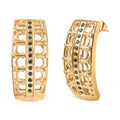 GP - Kanchanaburi Blauer Saphir Ohrringe 925 Silber 750 Gelbgold Vermeil ca. 0,59 ct.