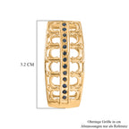 GP - Kanchanaburi Blauer Saphir Ohrringe 925 Silber 750 Gelbgold Vermeil ca. 0,59 ct.