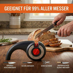 Manueller Messerschärfer, ABS und Edelstahl, 2 Stufen Schleifsystem, Schwarz