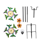 Solar Gartenleuchte Windrad, Eisen, 140 cm, Mehrfarbig