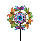 Solar Gartenleuchte Windrad, Eisen, 140 cm, Mehrfarbig
