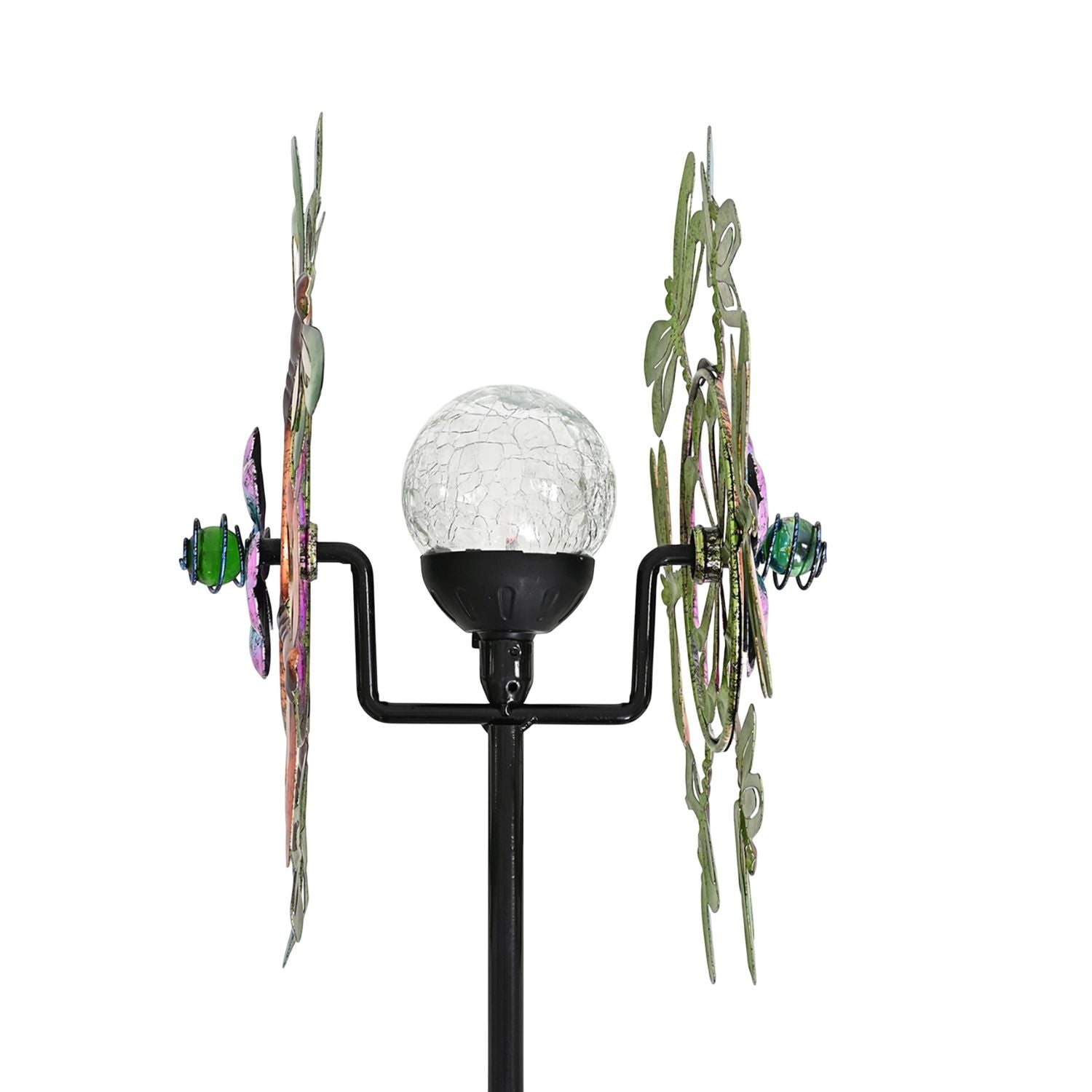 Solar Gartenleuchte Windrad, Eisen, 140 cm, Mehrfarbig
