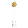 Solar Gartenstecker Windspiel mit LED Licht und Spinner, Eisen, 140 cm, Multicolor