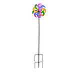 Solar Gartenleuchte Windrad, Eisen, 140 cm, Mehrfarbig