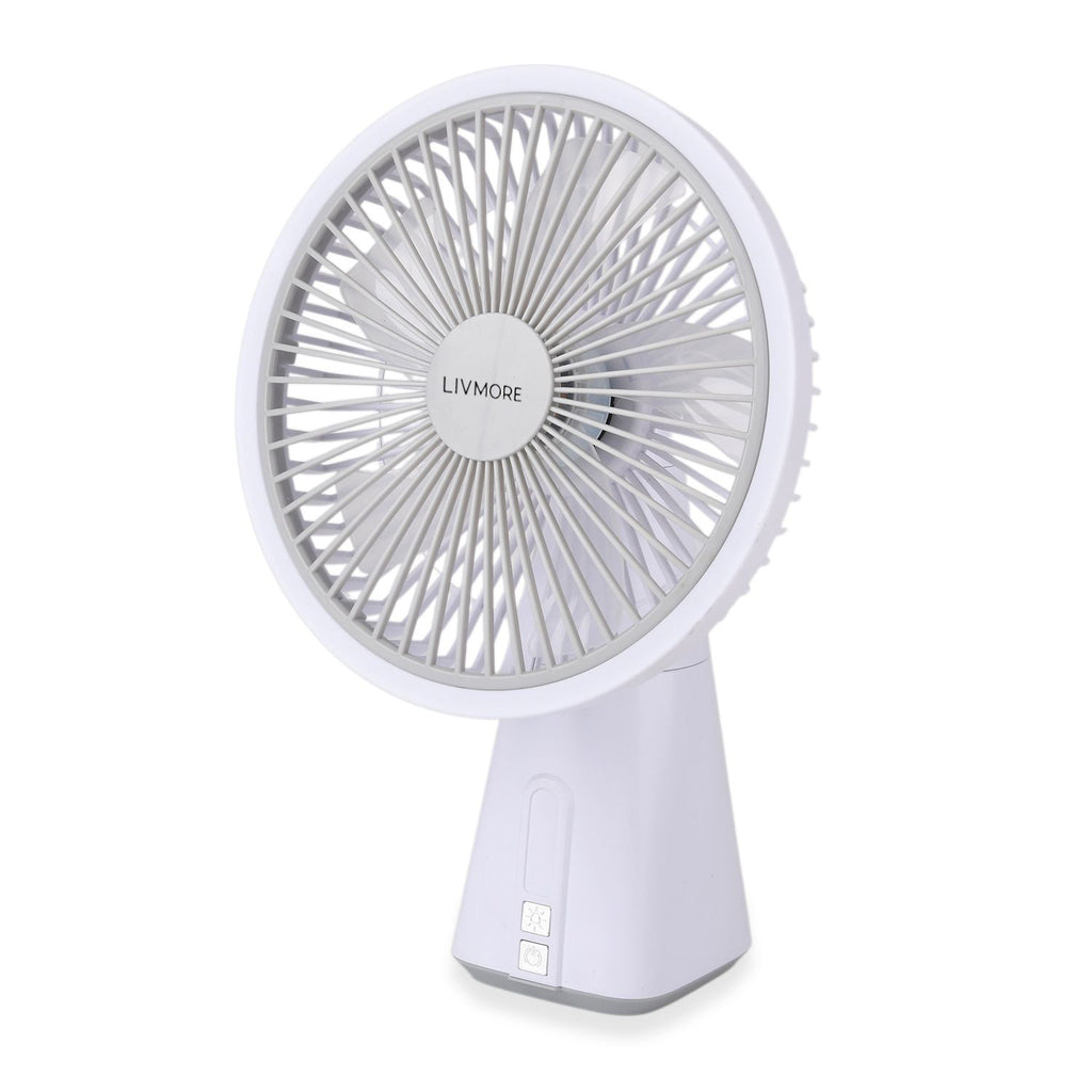 LIVMORE Akku Ventilator, oszillierend, 7 Zoll, Blau