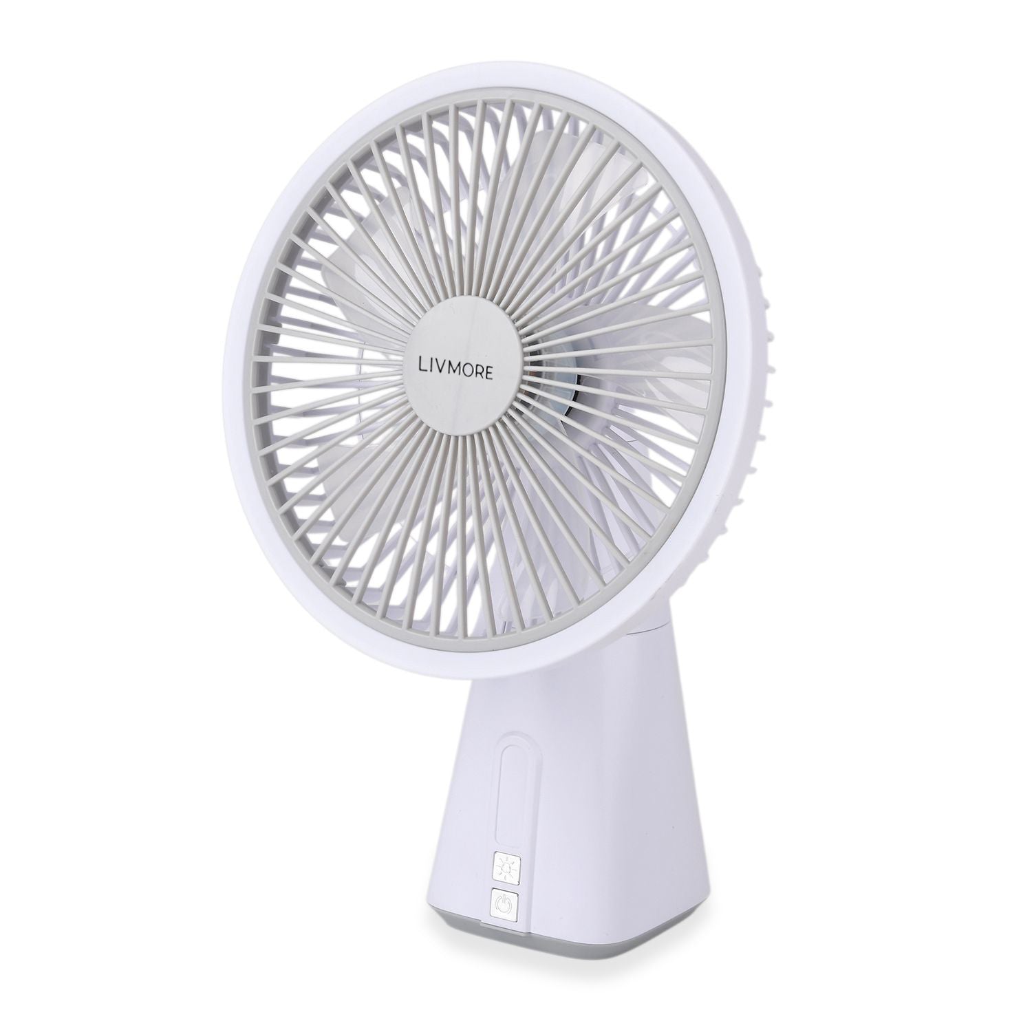 LIVMORE Akku Ventilator, oszillierend, 7 Zoll, Blau