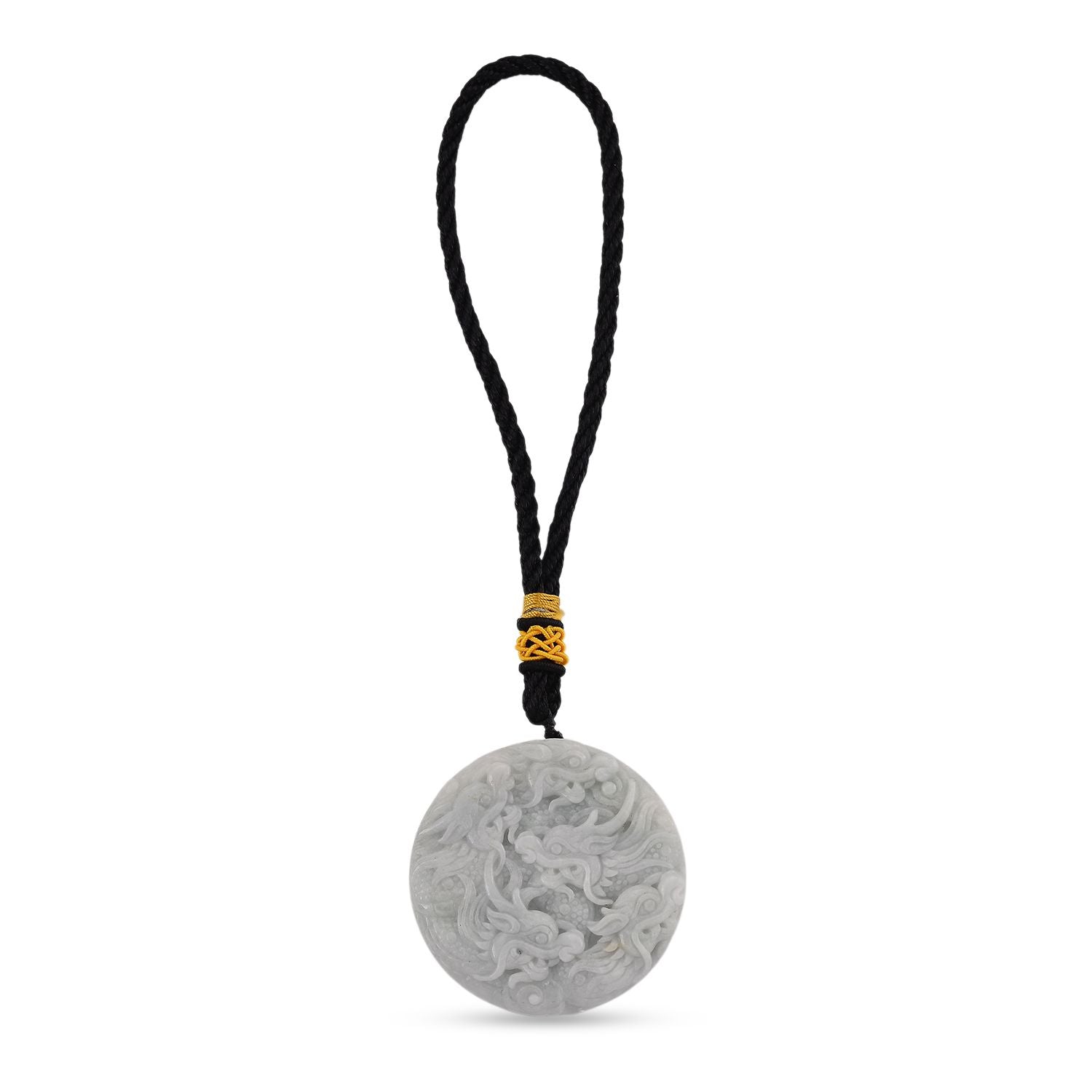 "One piece  approx 45mm carving Double dragon  Burmese Type A Natural Jadeit hanging décor  "
