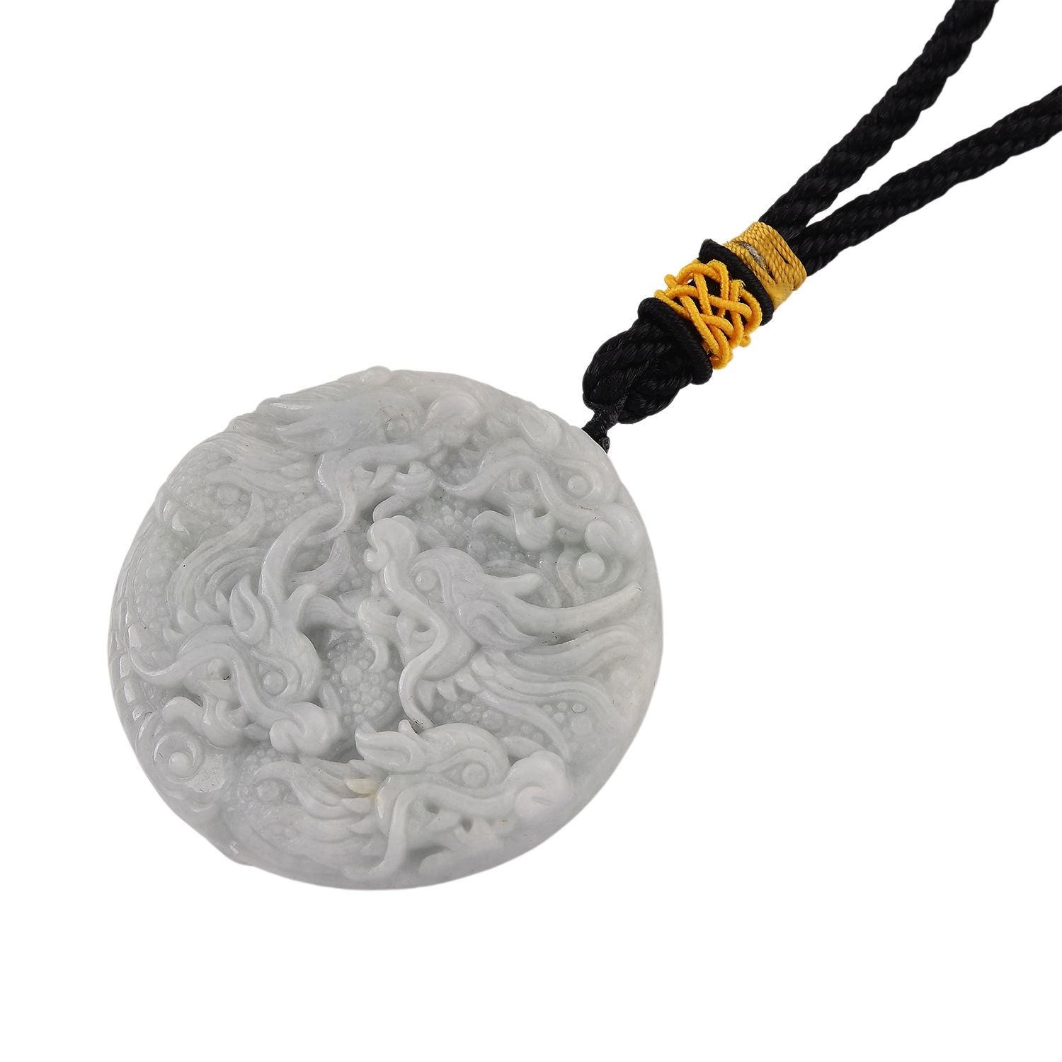 "One piece  approx 45mm carving Double dragon  Burmese Type A Natural Jadeit hanging décor  "