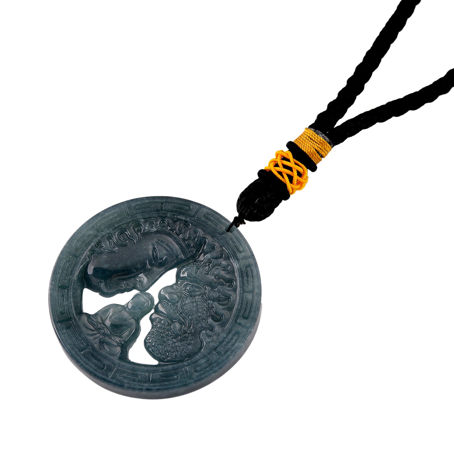 "One piece  approx 45mm carving Angry & Happy face with buddha balance in center Type A Olmec Jadeite hanging décor  "