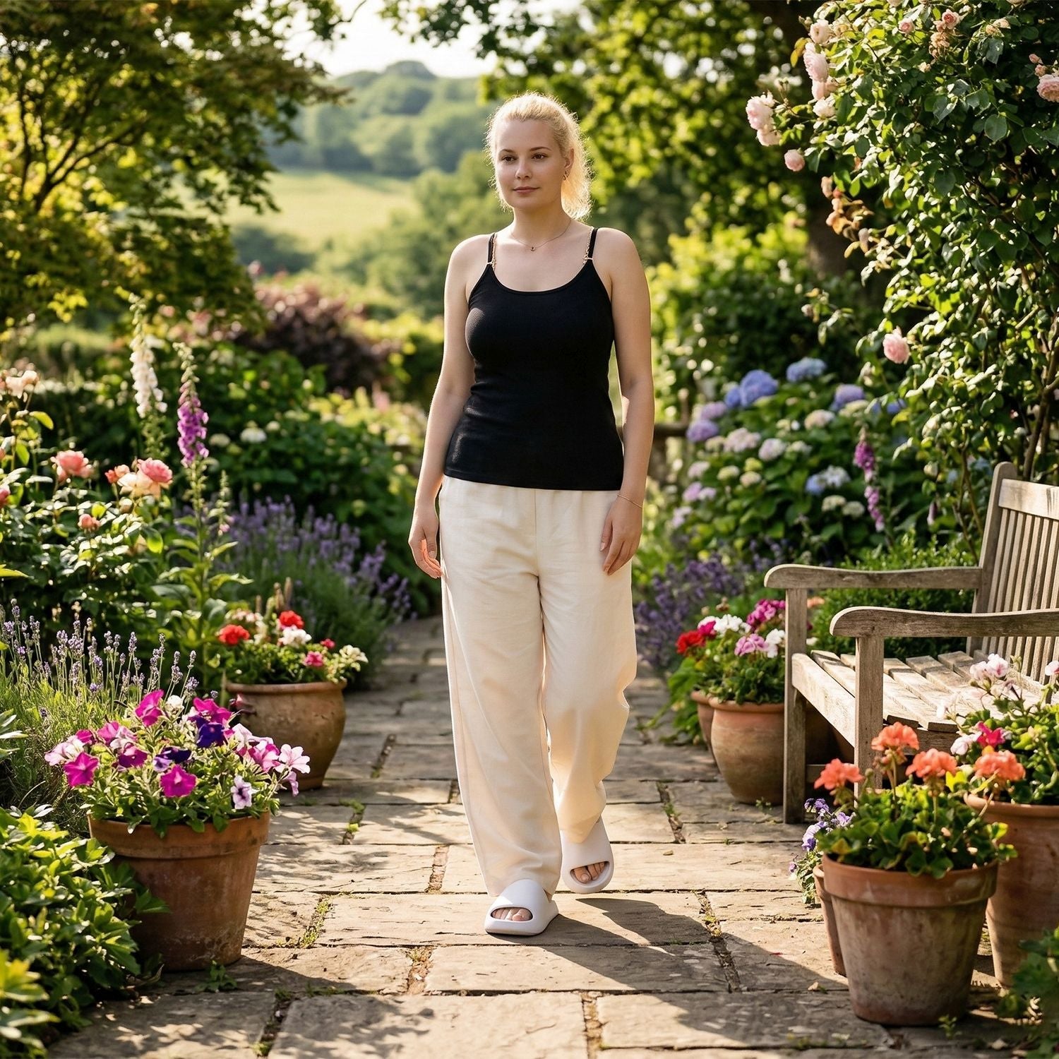La Marey Mulberry silk vest- Khaki - Large