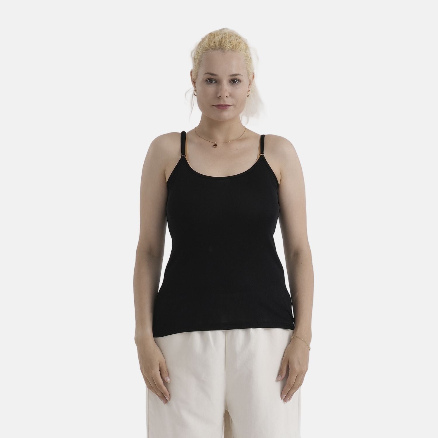 La Marey Mulberry silk vest- Khaki - Large