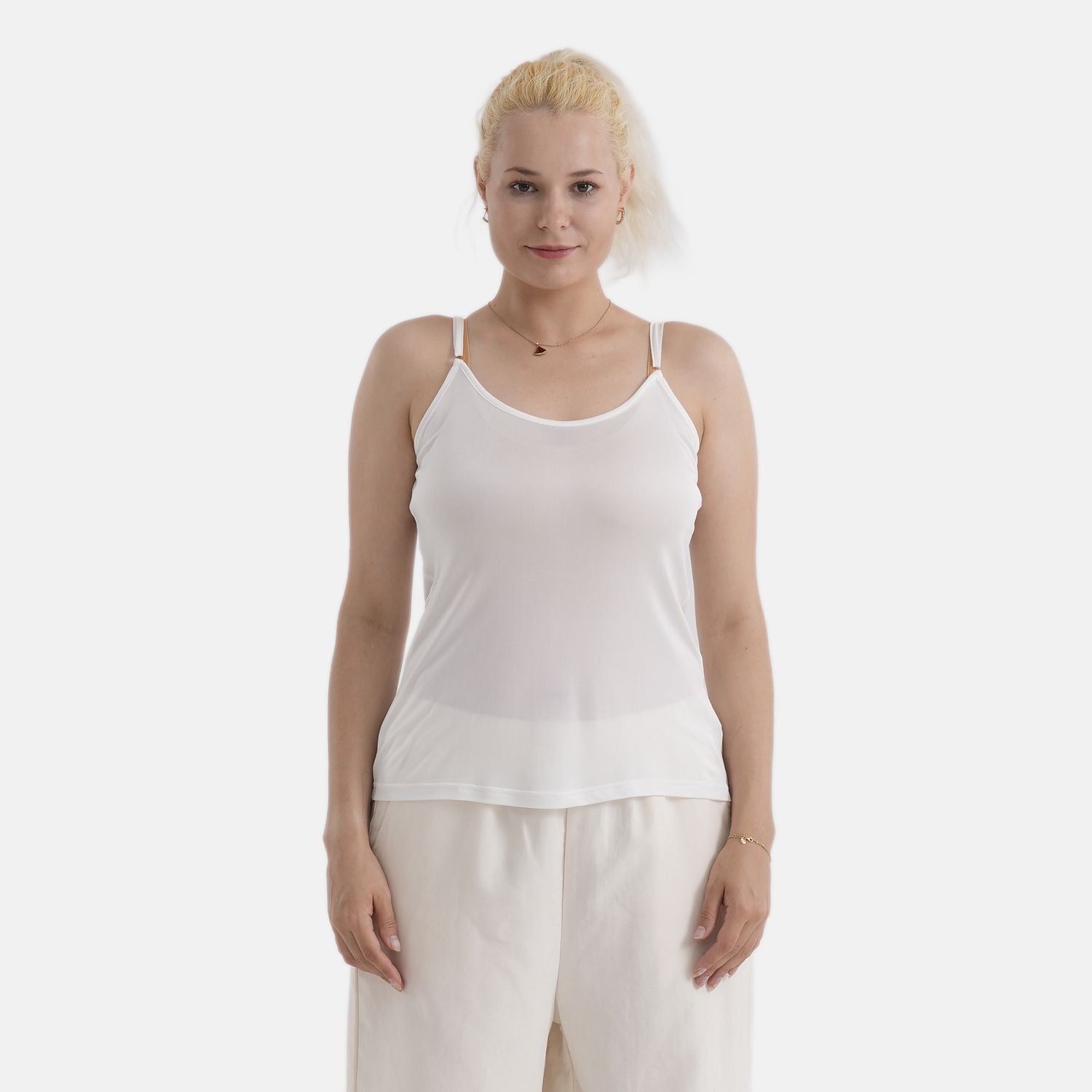 La Marey Mulberry silk vest- Khaki - Large